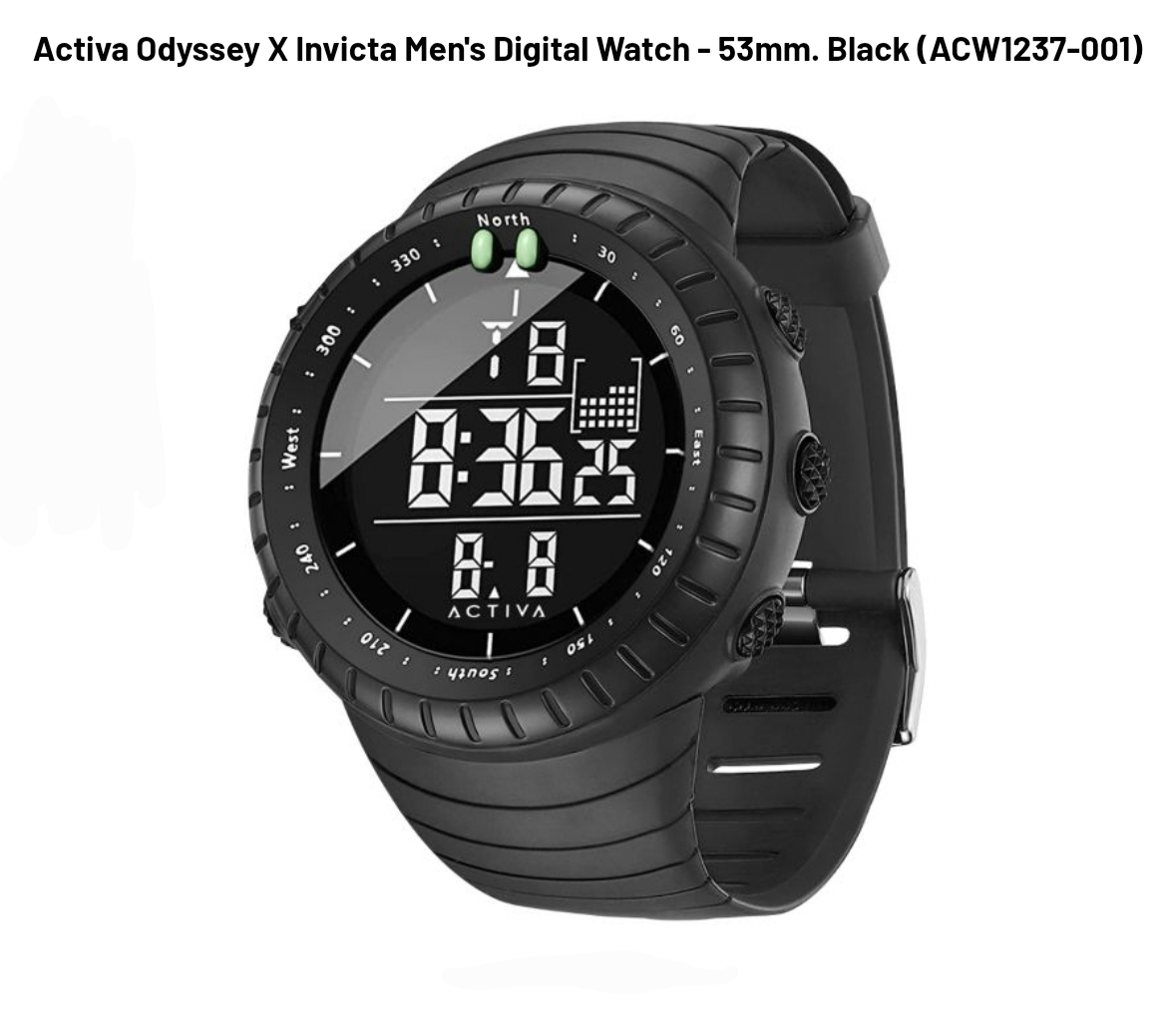 Activa Odyssey X Invicta Men's Digital Watch - 53mm. Black