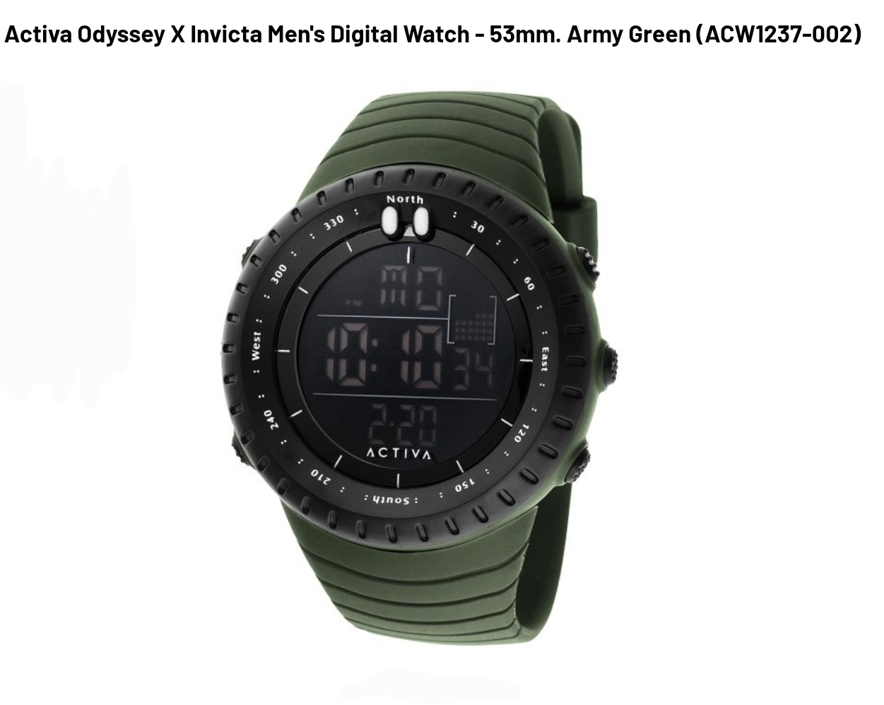 Activa Odyssey X Invicta Men's Digital Watch - 53mm. Army Green