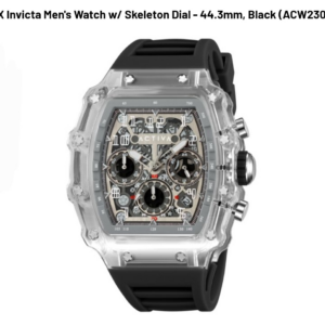 Activa X Invicta Men's Watch w/ Skeleton Dial - 44.3mm, Black