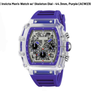 Activa X Invicta Men's Watch w/ Skeleton Dial - 44.3mm, Purple