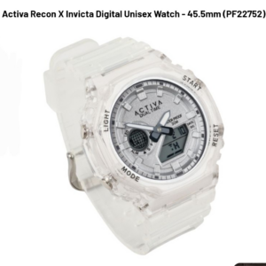 Activa Recon X Invicta Digital Unisex Watch - 45.5mm, Transparent, White