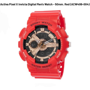 Activa Pixel X Invicta Digital Men's Watch - 50mm. Red
