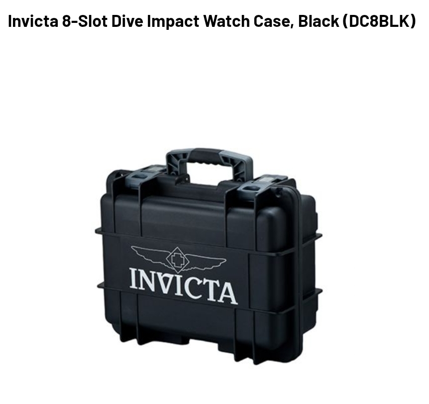Invicta 8-Slot Dive Impact Watch Case, Black