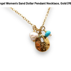Invicta Angel Women's Sand Dollar Pendant Necklace, Gold.