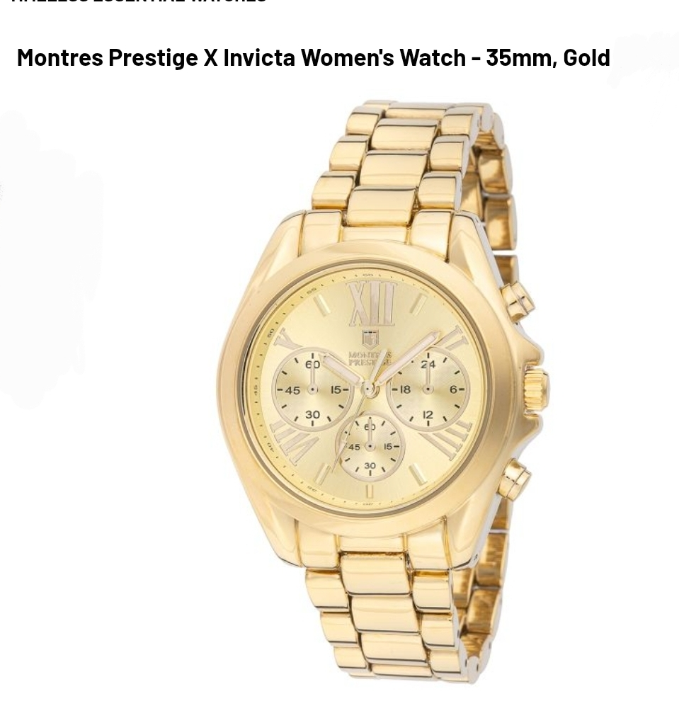 Montres Prestige X Invicta Women's Watch - 35mm, Gold