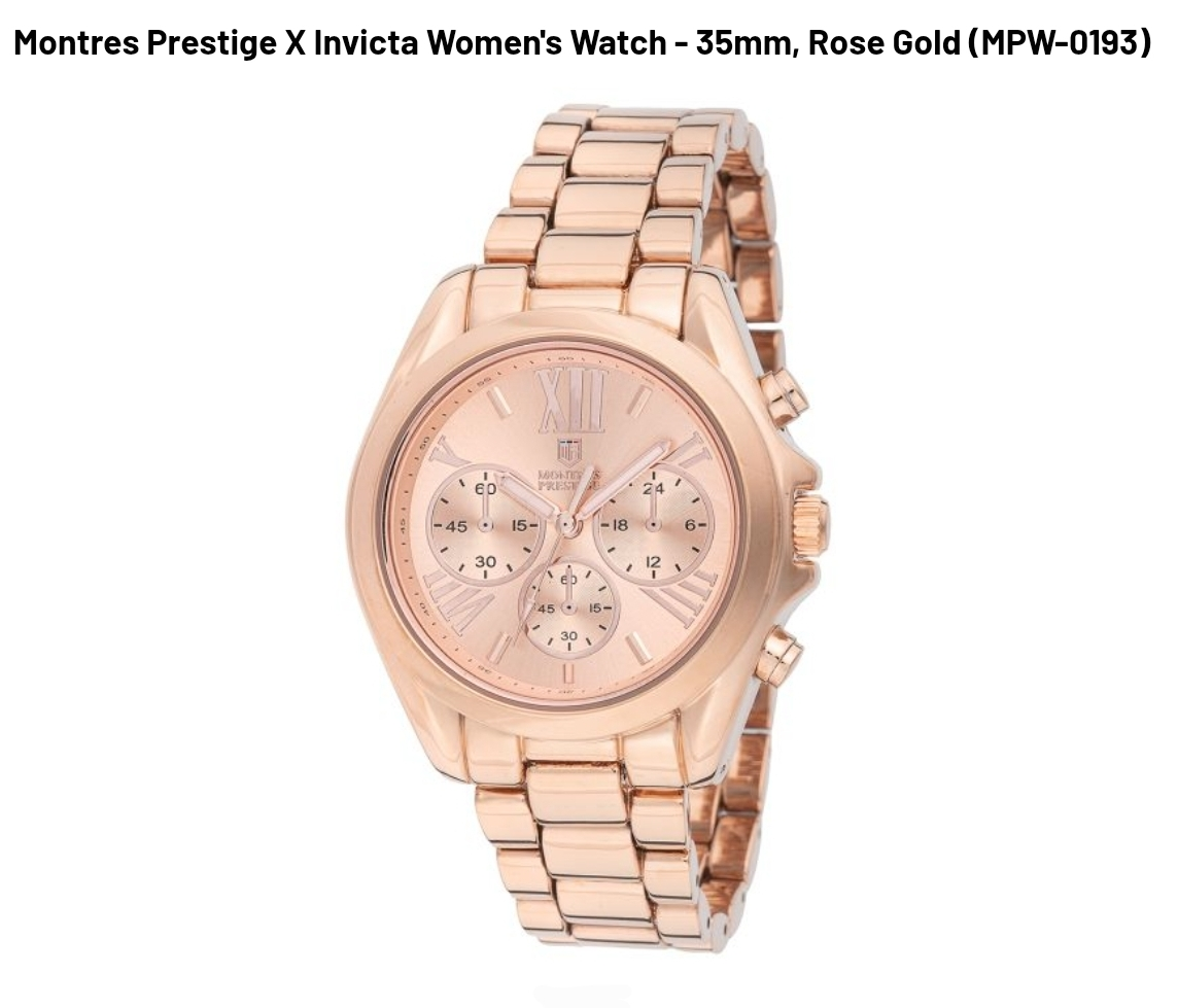 Montres Prestige X Invicta Women's Watch - 35mm, Rose Gold