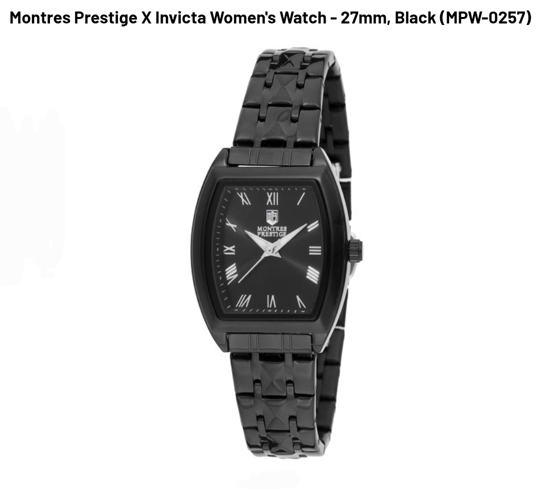 Montres Prestige X Invicta Women's Watch - 27mm, Black