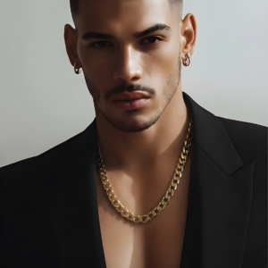 Le Batik Miami Cuban Necklace Gold Stainless Steel 22"