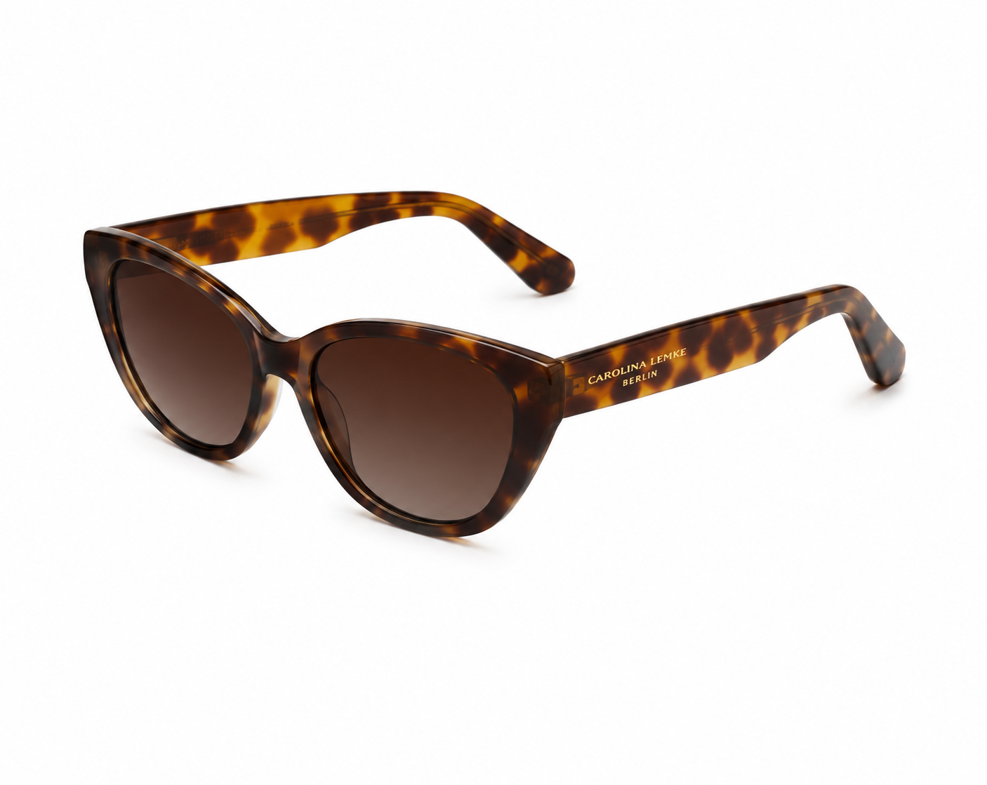 Carolina Lemke Berlin Eyewear - Brandy Brown, Yellow, Demi + Free Luxury Premium Case (CL9005-02)