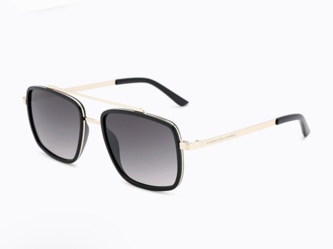 Carolina Lemke Berlin Eyewear - Kinsley Gold, Transparent, Shiny, Champagne, Light + Free Luxury Premium Case (CL3284-02)