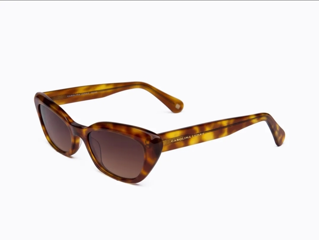 Carolina Lemke Berlin Eyewear - Brandy Brown, Yellow, Demi + Free Luxury Premium Case (CL9005-02)