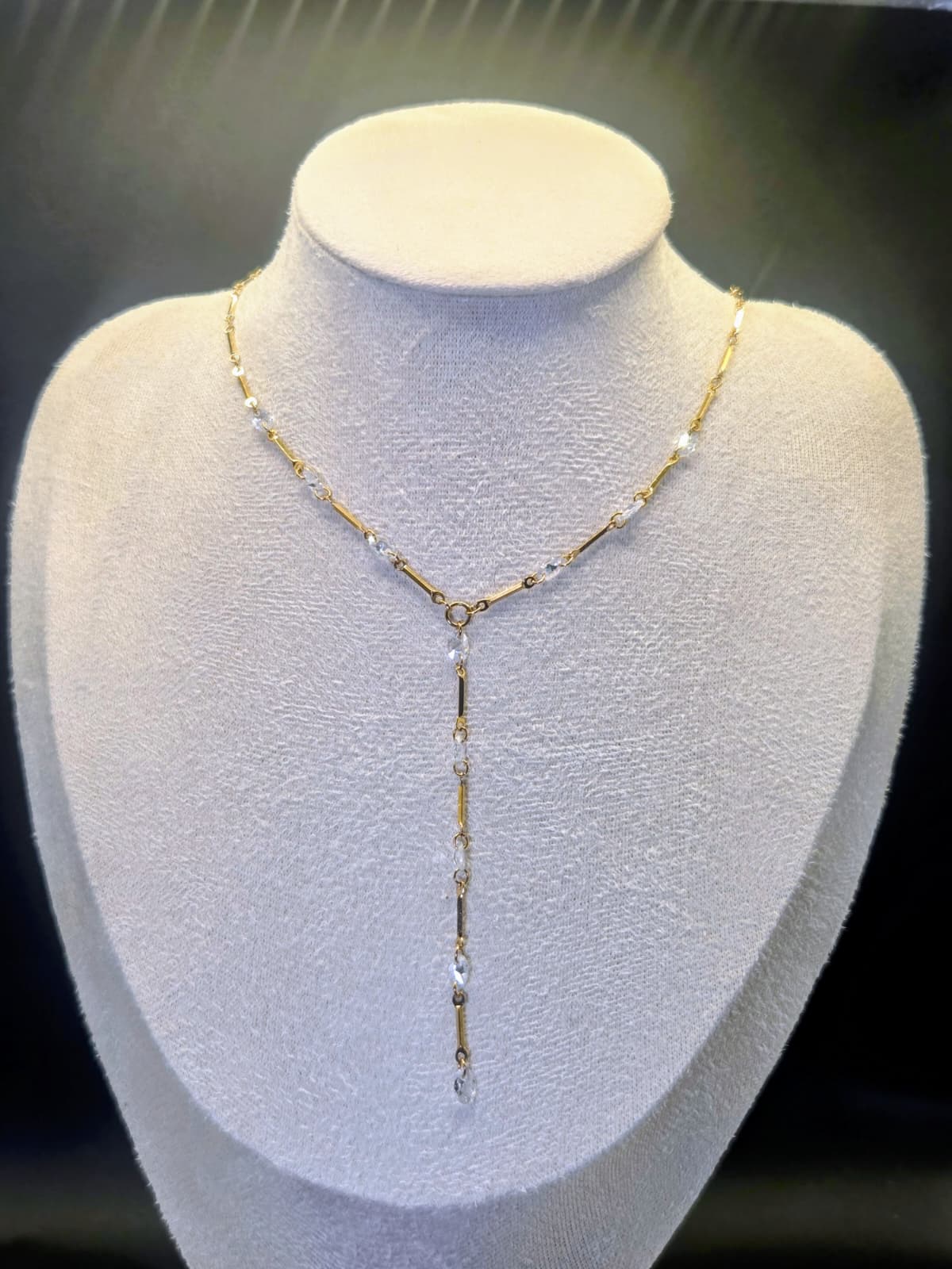 18k Gold Plated. 16" + 5" Drop with Cristal Stone's - Image 2