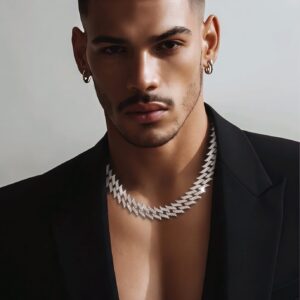 Men’s Iced-Out Spiky Cuban Link Chain Necklace